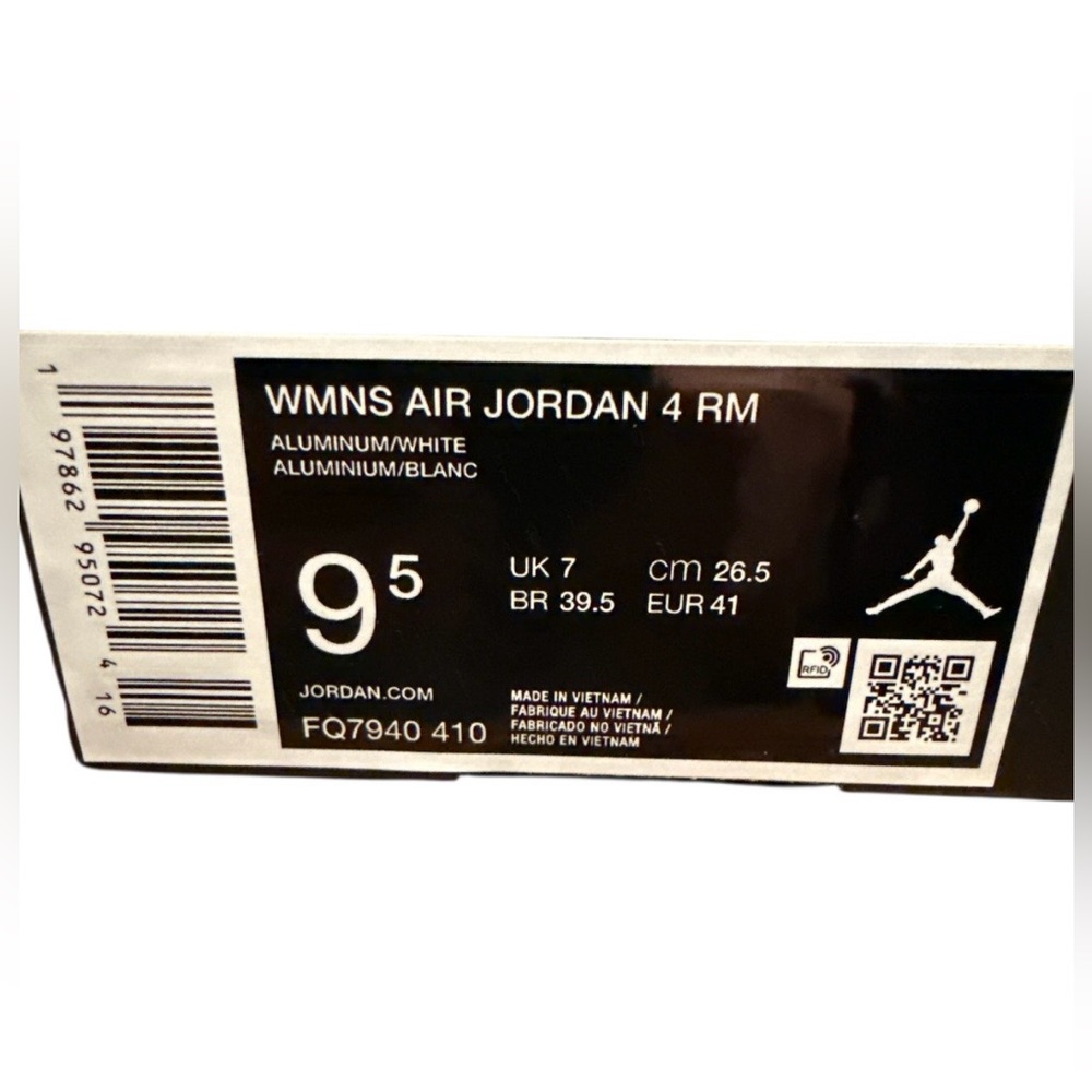 🆕 Air Jordan 4 RM Aluminum Blue Sneakers, Size 9.5 BNIB - Picture 8 of 8